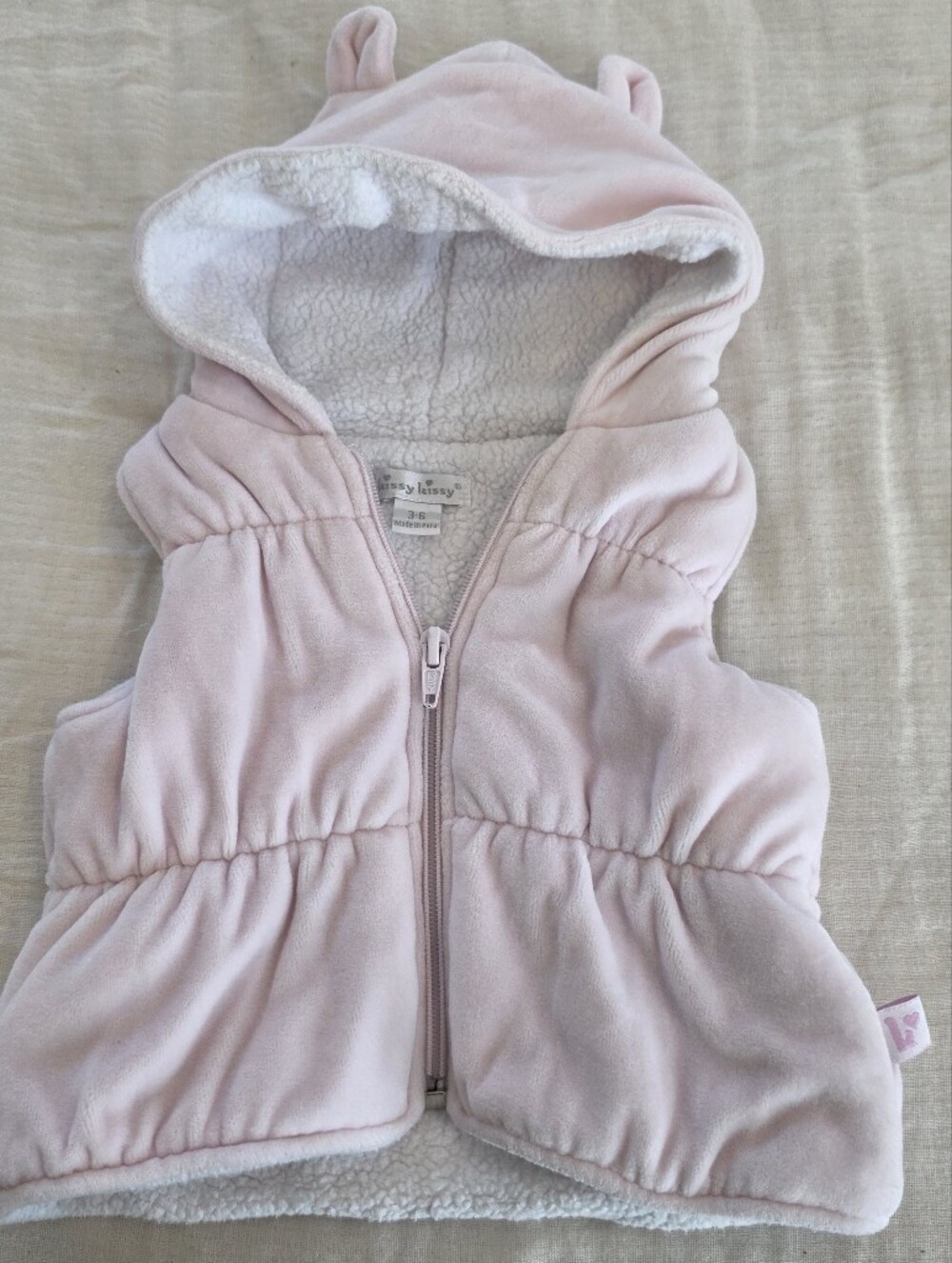 Kissy Kissy Baby Girl Pink Velour Vest 3-6 months